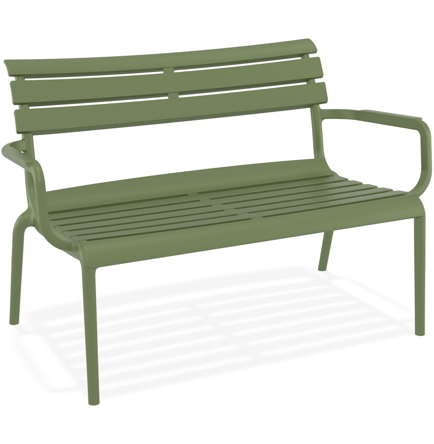 Banc de jardin vert en plastique AROMA XL