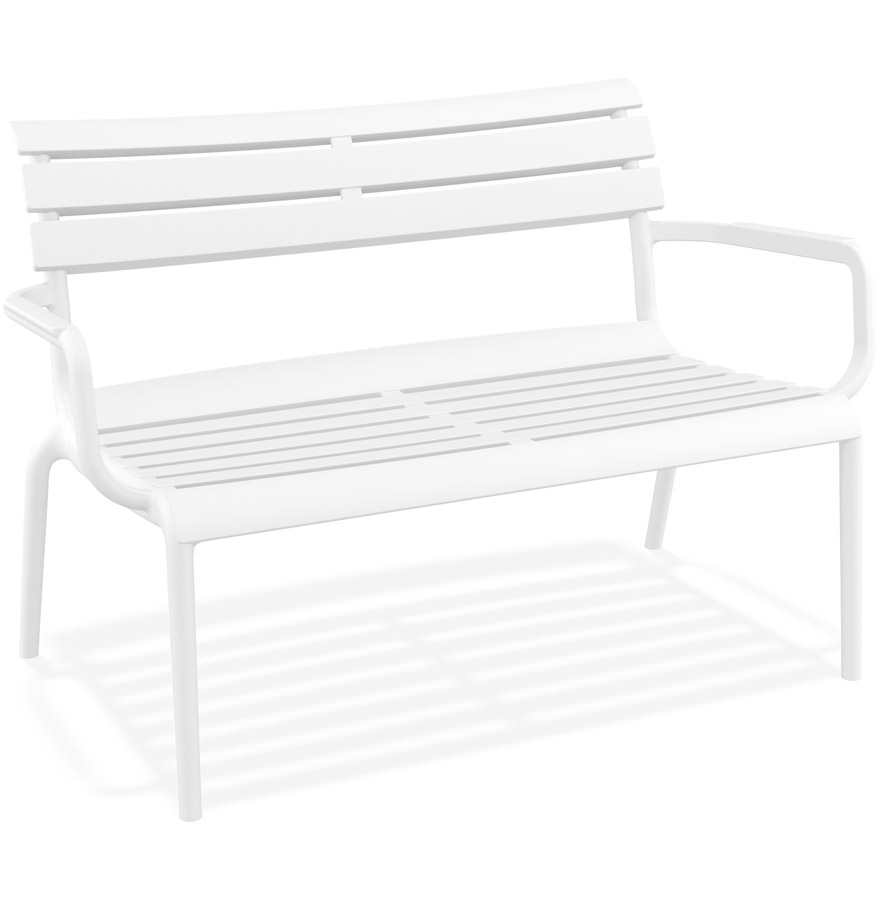 Banc de jardin blanc AROMA XL en plastique resist.