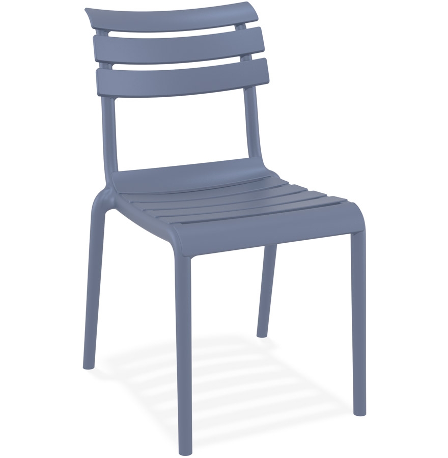 Chaise de jardin gris foncé en plastique CHALA