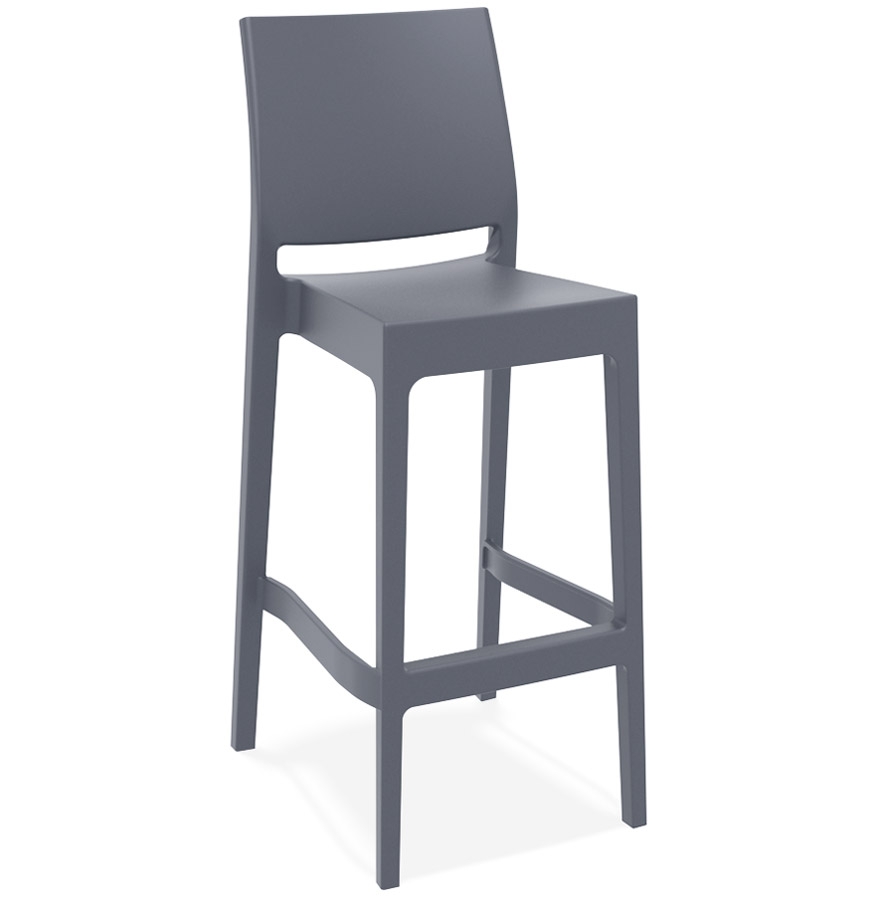 Tabouret CLARA gris foncé empilable pour intérieur/extérieur