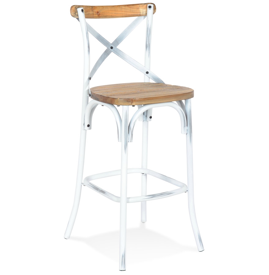 Tabouret bar COTTAGE bois noyer vieilli