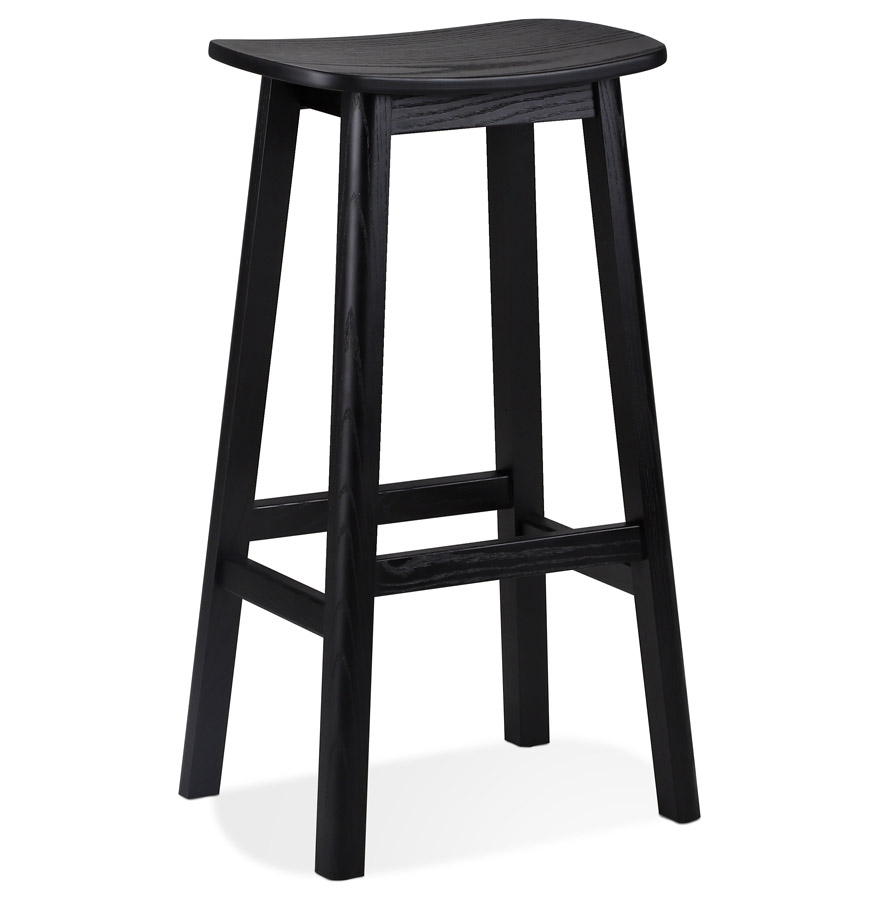 Tabouret de bar DUMAS bois noir moderne