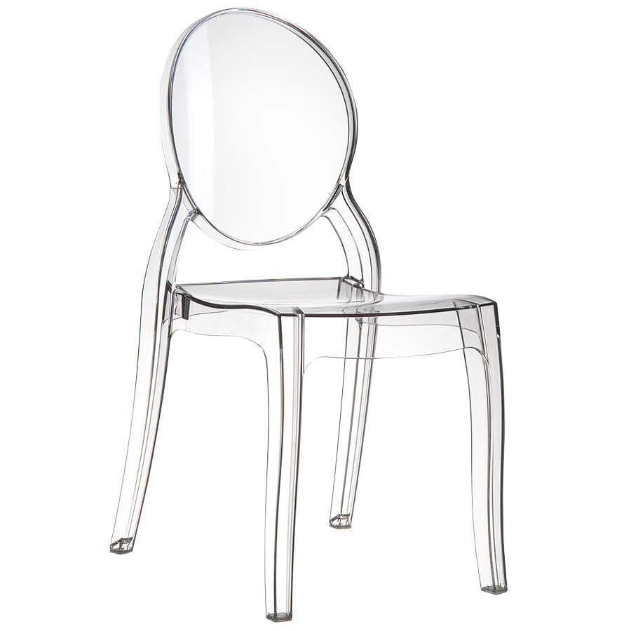 Chaise médaillon transparente ELIZA en plastique