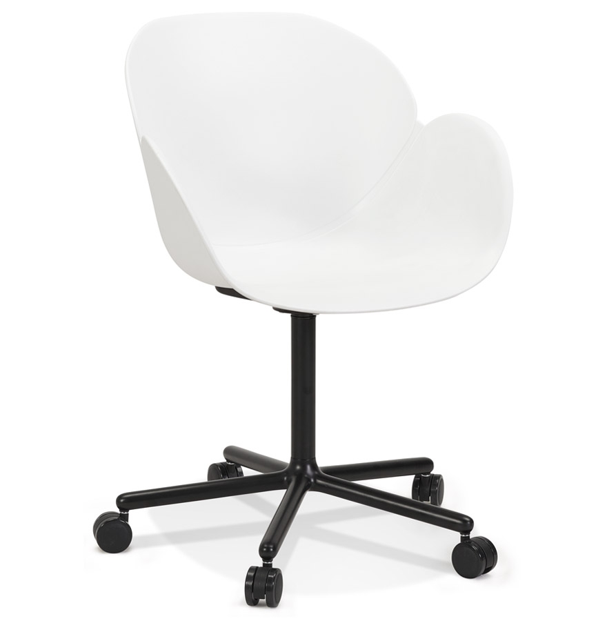 Chaise de bureau blanche ORION avec accoudoirs