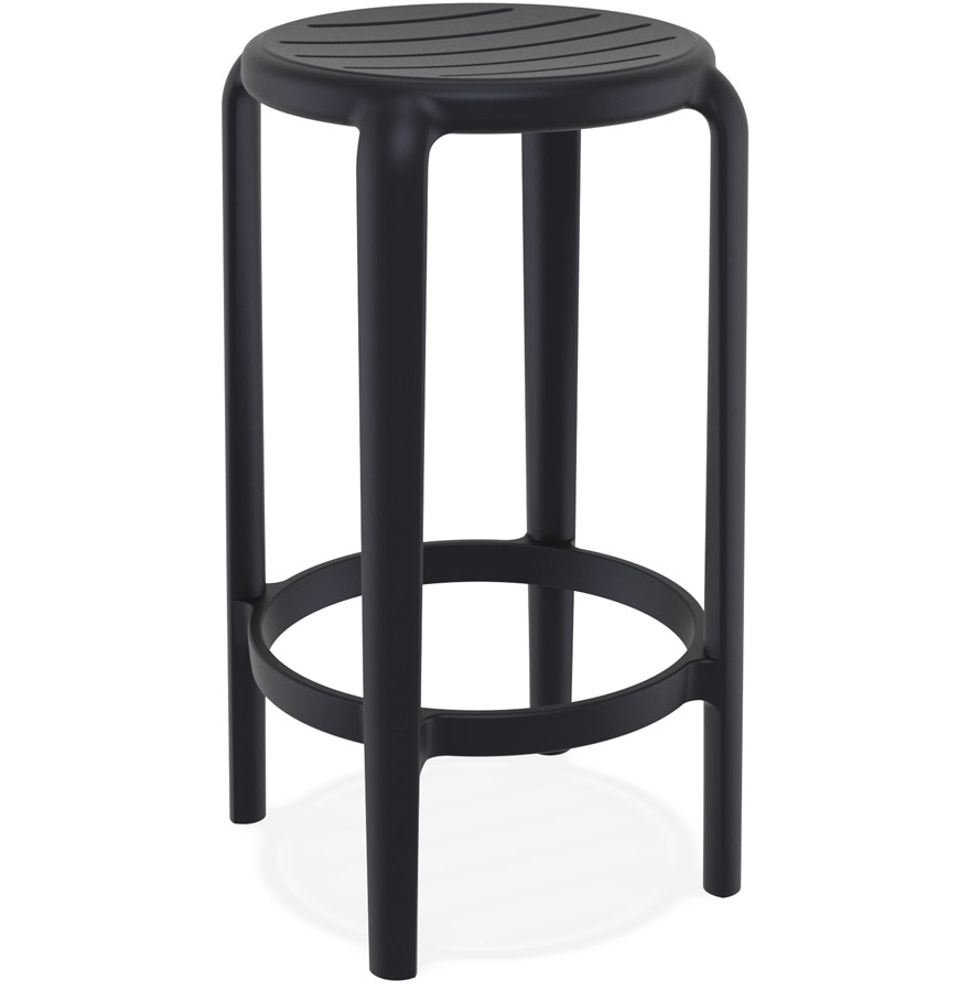 Tabouret de jardin PEYA MINI noir en plastique, mi-hauteur