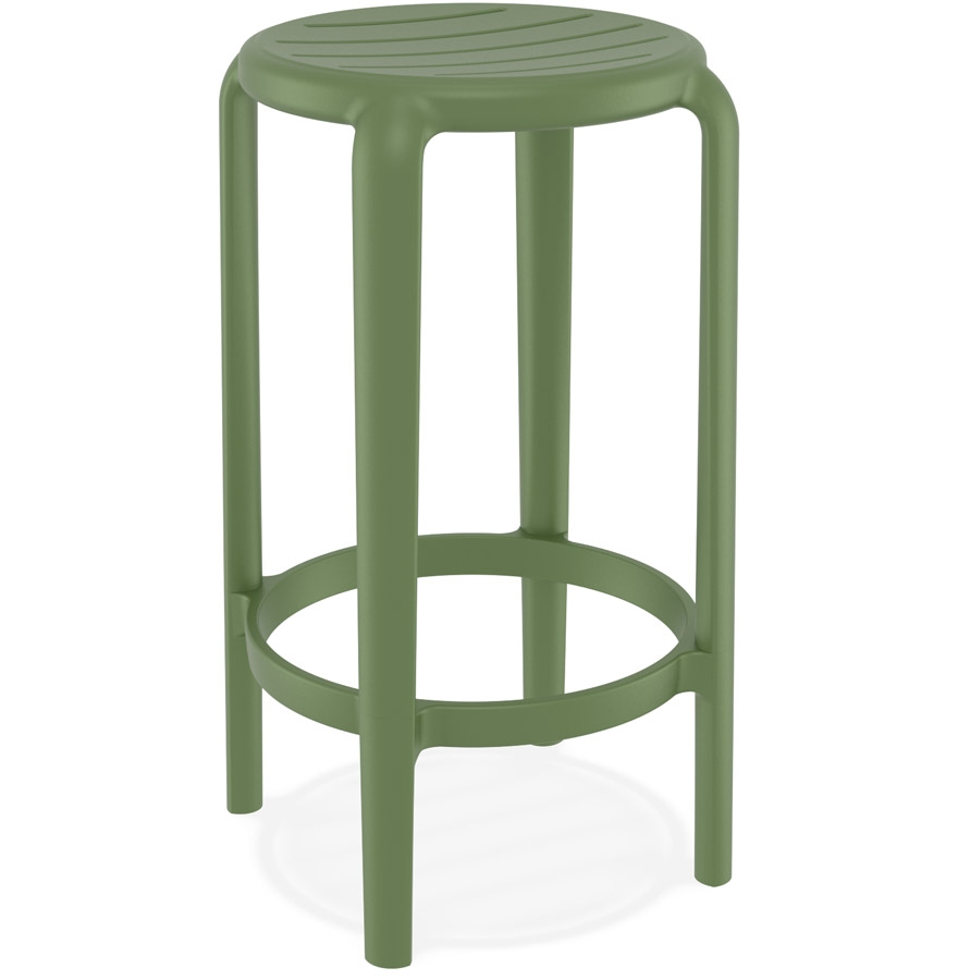 Tabouret de jardin PEYA MINI vert en plastique, mi-hauteur