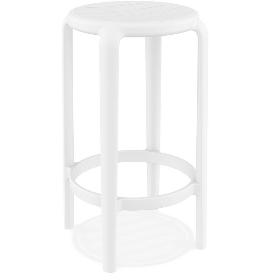 Tabouret de jardin PEYA MINI blanc en plastique, mi-haut