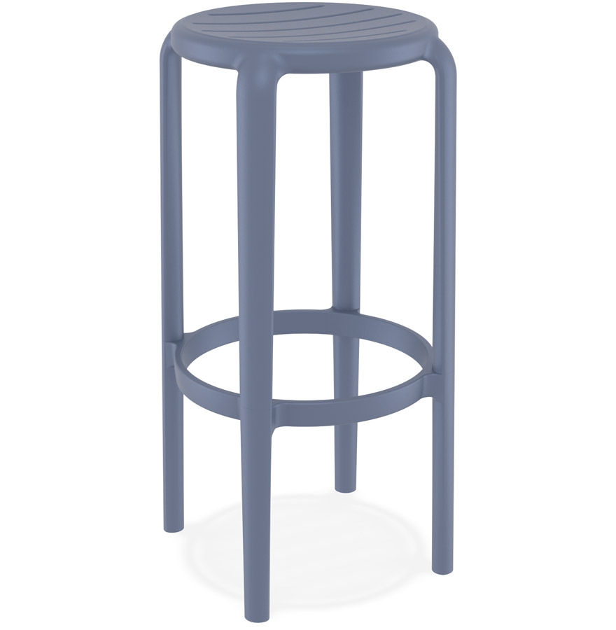 Tabouret bar PEYA gris foncé intérieur/extérieur en plastique