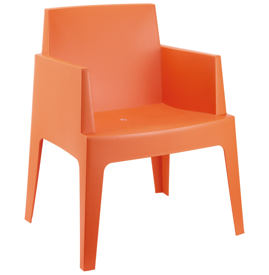 Chaise design orange PLEMO en plastique