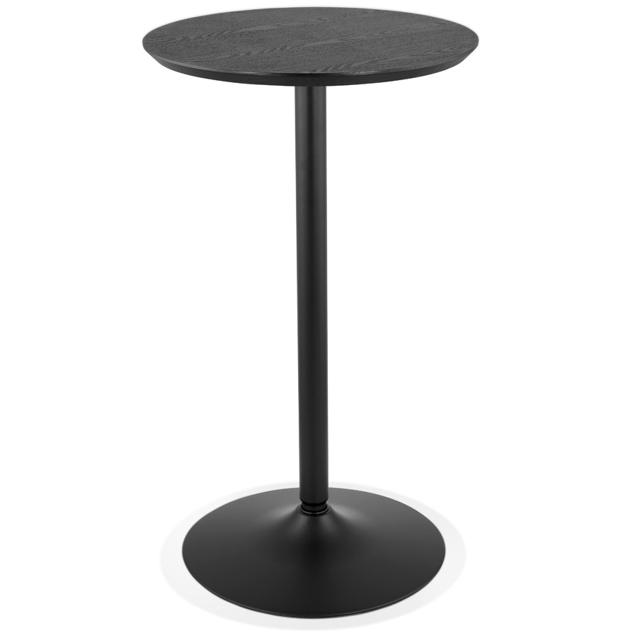 Table TAMAGO ronde haute en bois et métal noir Ø 60 cm