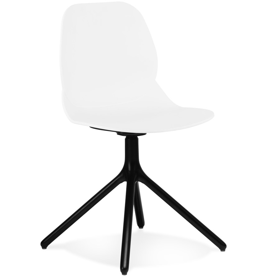 Chaise TUCANA: design blanc, pieds métal noir