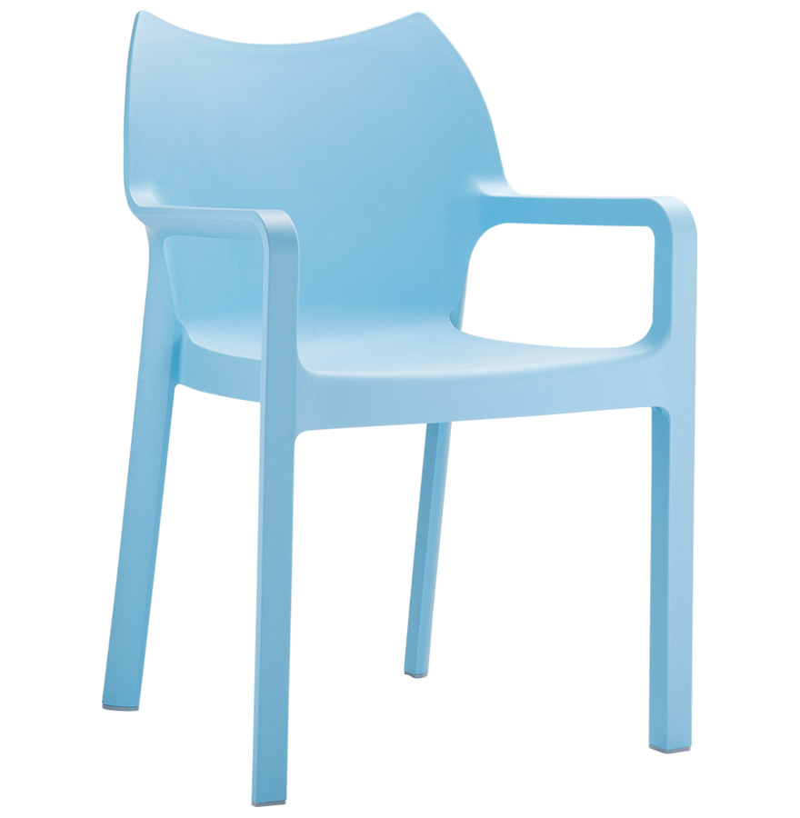 Chaise design terrasse VIVA bleue plastique - Unique et élégante