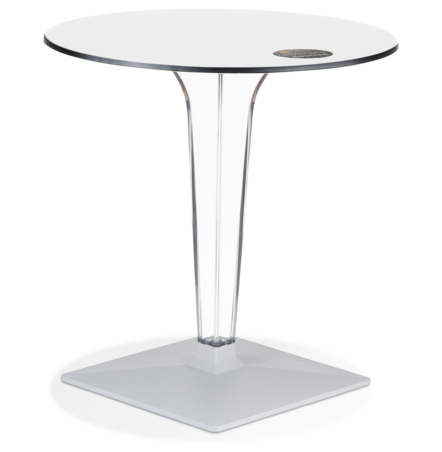 Table de terrasse ronde blanche VOCLUZ - int/ext - Ø 68 cm