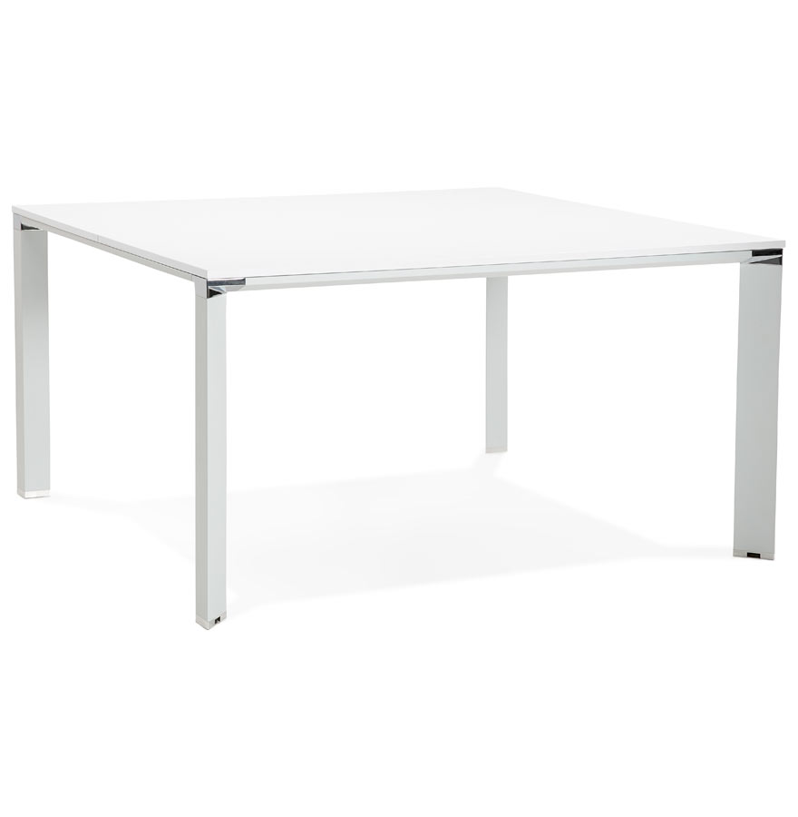 Table réunion/bureau bench XLINE SQUARE blanche - 140x140 cm