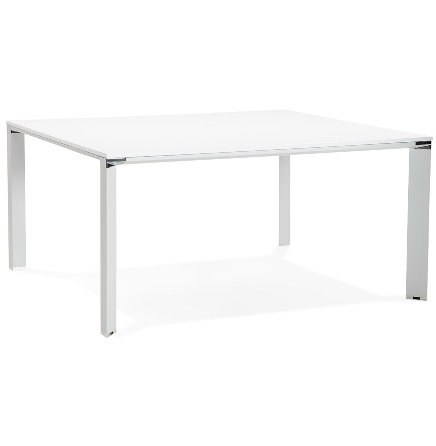 Table de réunion blanche XLINE SQUARE - 160x160 cm